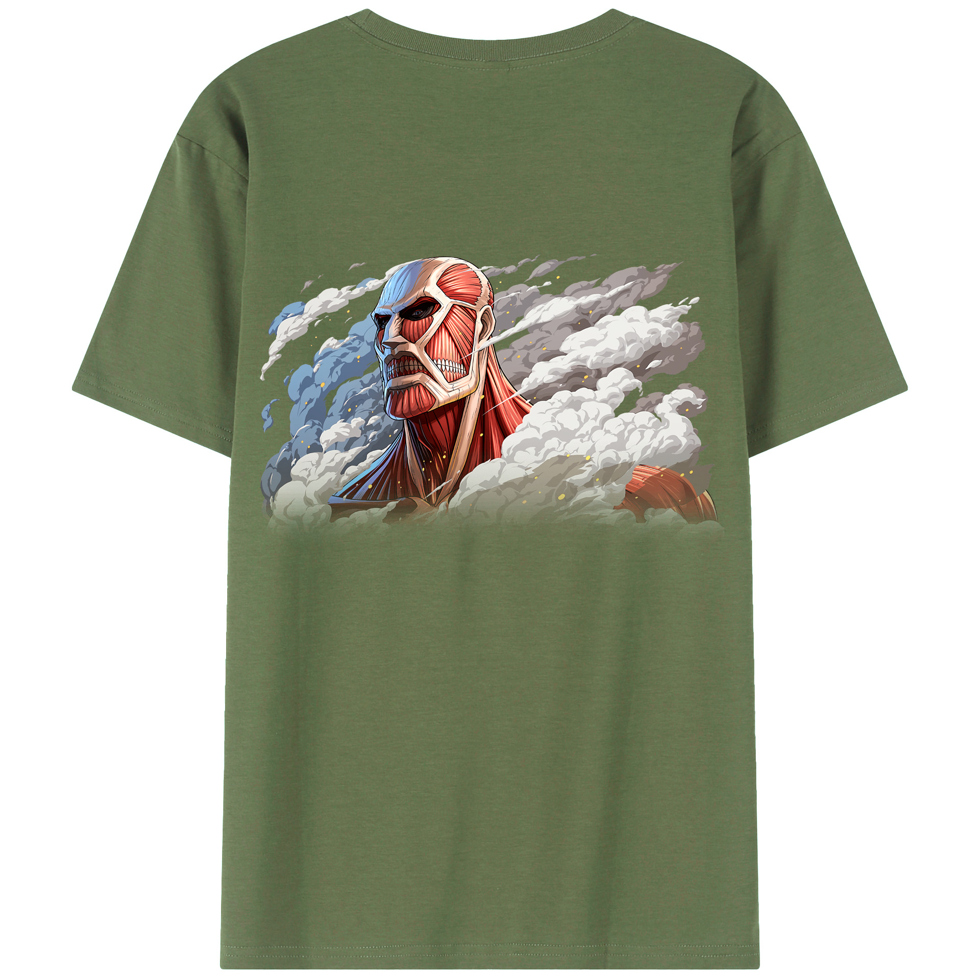 （画像用） 進撃の巨人 Attack on Titan 綿100％ メンズ半袖Tシャツ（バックプリント） 通気性